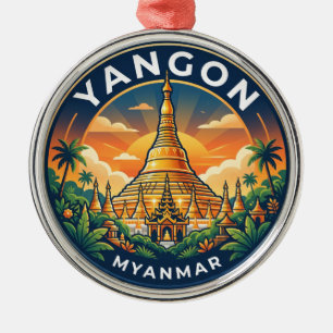 Shwedagon Pagode Myanmar Metalen Ornament