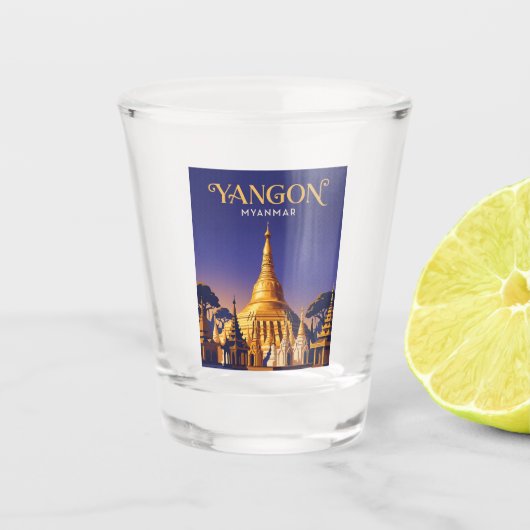 Shwedagon Pagode Myanmar Shot Glas (Voorkant)