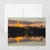 Shwedagon Pagode, Myanmar, Yangon Briefkaart (Voorkant / Achterkant)