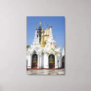 Shwedagon Pagode (Paya), grote tempel site die 2 Canvas Afdruk