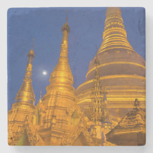 Shwedagon Pagode 's nachts, Myanmar Stenen Onderzetter