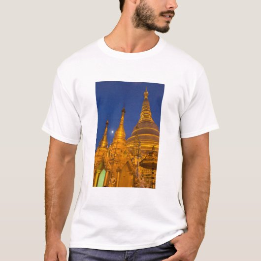 Shwedagon Pagode 's nachts, Myanmar T-shirt (Voorkant)