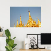 Shwedagon Pagode, Yangon, Myanmar Poster (Thuiskantoor)