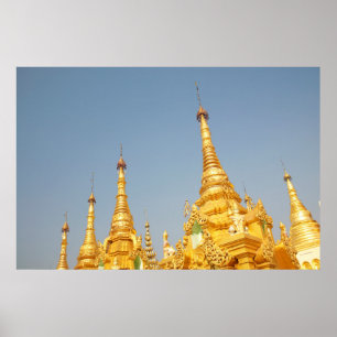Shwedagon Pagode, Yangon, Myanmar Poster