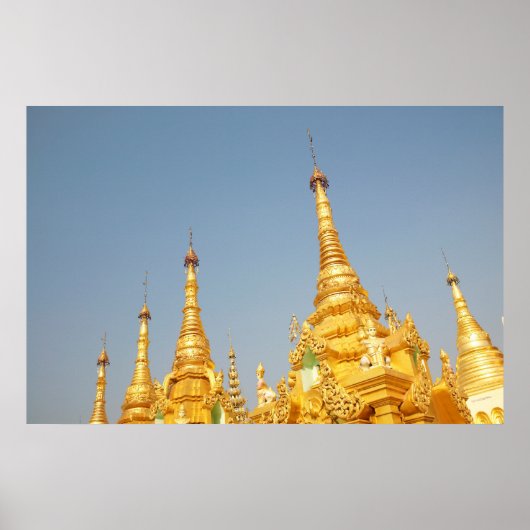 Shwedagon Pagode, Yangon, Myanmar Poster (Voorkant)