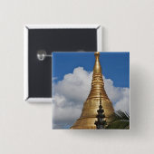 Shwedagon Pagode, Yangon, Myanmar Vierkante Button 5,1 Cm (Voorkant /achterkant)