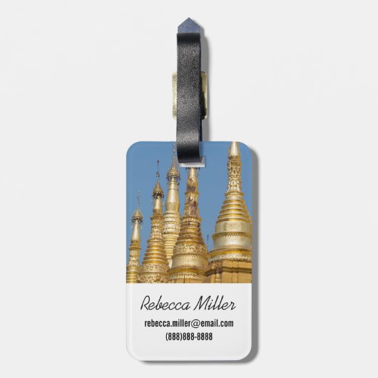 Shwedagon-pagodespitsen Bagagelabel (Achterkant verticaal)