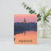 shwedagon sunset myanmar briefkaart (Staand voorkant)