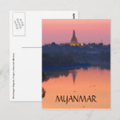 shwedagon sunset myanmar briefkaart (Voorkant / Achterkant)