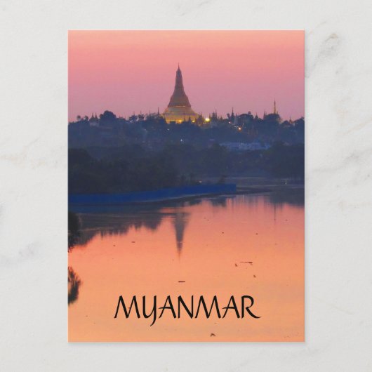shwedagon sunset myanmar briefkaart (Voorkant)