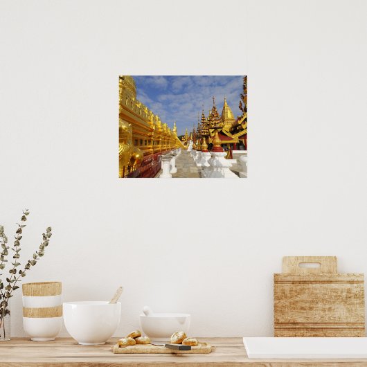 Shwezigon Pagoda complex in Bagan (Pagan), Poster (Keuken)
