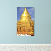 Shwezigon Pagoda in Bagan, Bagan (Pagan), 2 Canvas Afdruk (Insitu (Houten vloer))