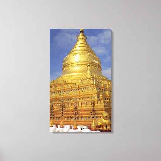 Shwezigon Pagoda in Bagan, Bagan (Pagan), 2 Canvas Afdruk (Voorkant)
