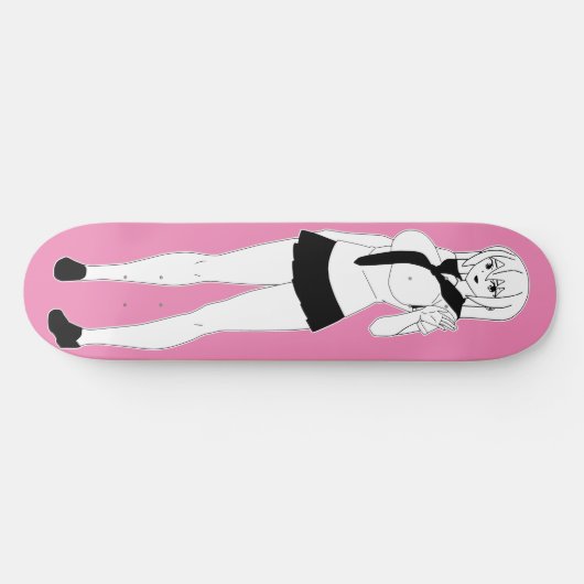 Shy Anime School Girl Skateboard Deck (Horizontaal)