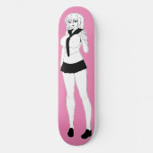Shy Anime School Girl Skateboard Deck (Voorkant)