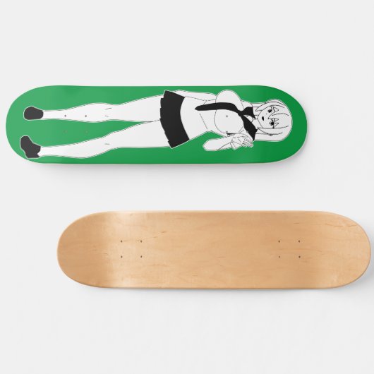 Shy Anime School Girl Skateboard Deck (Horizontaal)