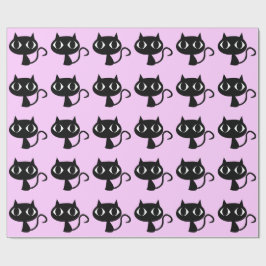 SHY BLACK CAT STENCIL PATTERN  CADEAUPAPIER