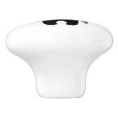 Shy Blushing Ninja Holding Origami Paper Heart Keramische Knop (Zijkant)