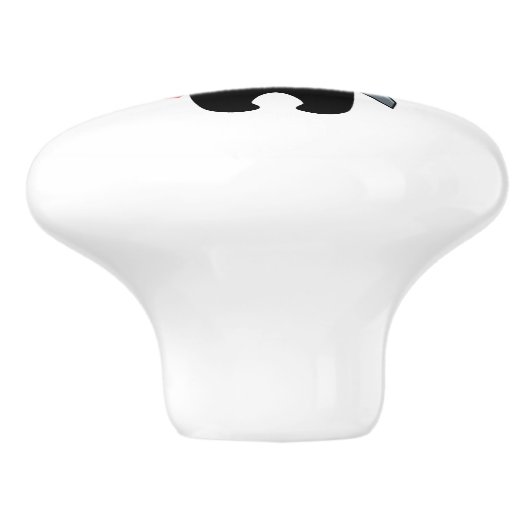 Shy Blushing Ninja Holding Origami Paper Heart Keramische Knop (Zijkant)