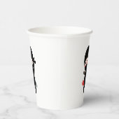 Shy Blushing Ninja Holding Origami Paper Heart Papieren Bekers (Rechts)