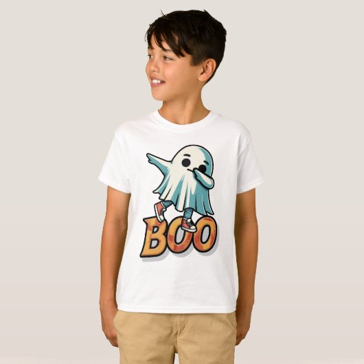 Shy Boo Ghost: Te Bashful voor Boo T-shirt (Voorkant volledig)