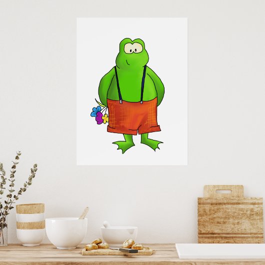 Shy Boy Frog Art Print (Keuken)
