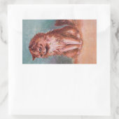 Shy Brown Long Haired Cat Afbeelding beroemd gemaa Rechthoekige Sticker (Tas)