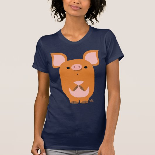 Shy Cartoon Aangepaste vrouwen T-shirt (Voorkant)