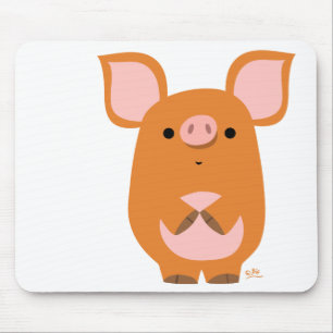 Shy Cartoon Pig mousepad Muismat
