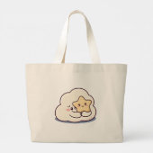 Shy Cloud Knuffelen Een Ster - Dromerige Schattige Grote Tote Bag (Achterkant)