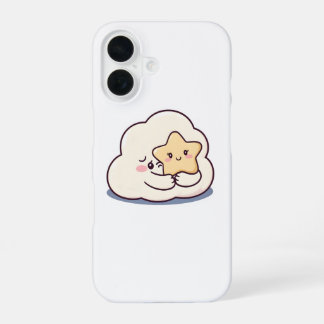 Shy Cloud Knuffelen Een Ster - Dromerige Schattige iPhone 16 Hoesje