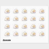 Shy Cloud Knuffelen Een Ster - Dromerige Schattige Ronde Sticker (Vel)