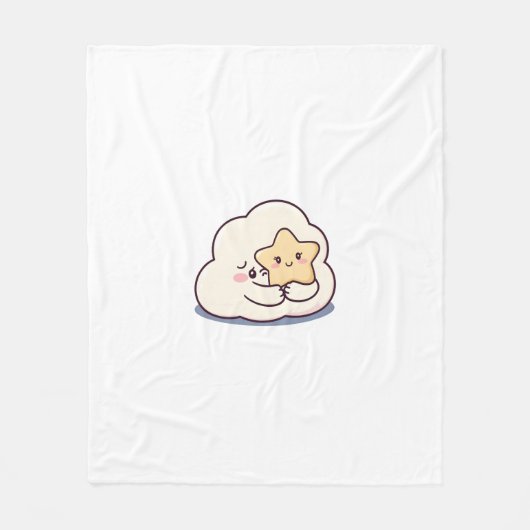Shy Cloud Knuffelen Een Ster Fleece Deken (Voorkant)