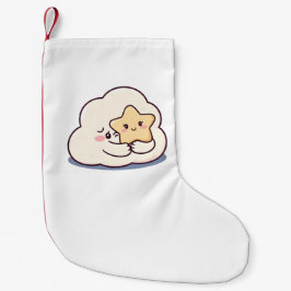 Shy Cloud Knuffelen Een Ster Kleine Kerstsok