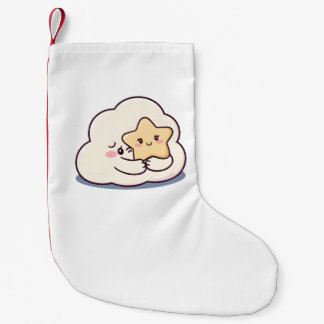 Shy Cloud Knuffelen Een Ster Kleine Kerstsok