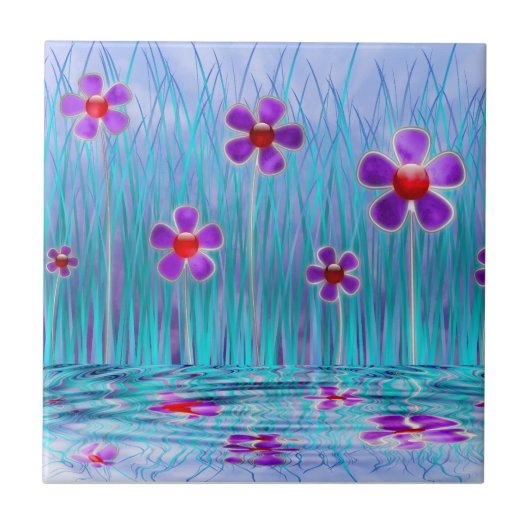 Shy Daisies Decorative Tile Tegeltje (Voorkant)