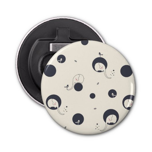 Shy Elephant Pattern Button Flesopener (Voorkant)