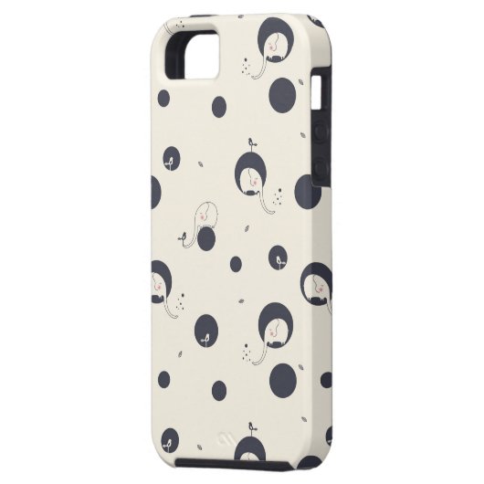 Shy Elephant Pattern Case-Mate iPhone Case (Achterkant Links)