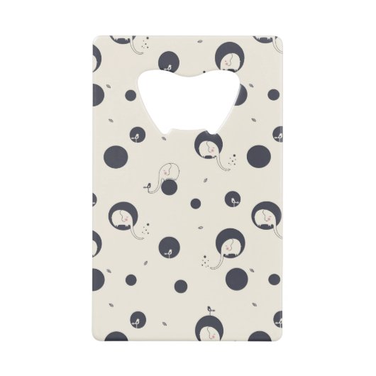 Shy Elephant Pattern Creditkaart Flessenopener (Voorkant)