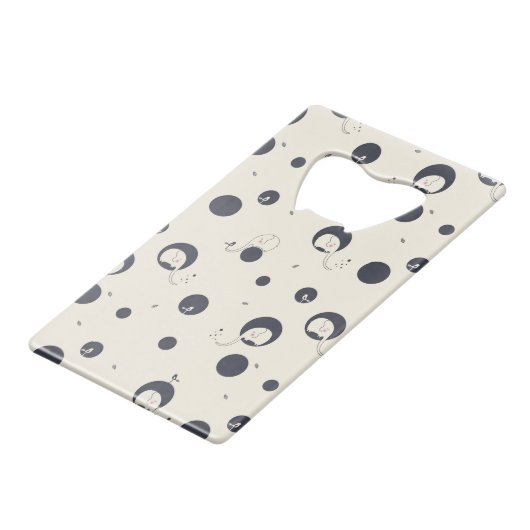 Shy Elephant Pattern Creditkaart Flessenopener (Achterkant Gekanteld)