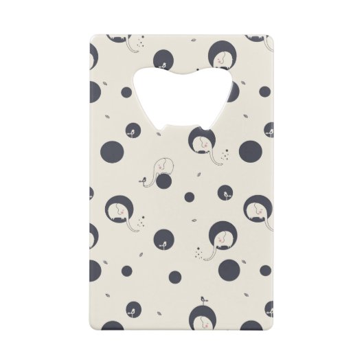Shy Elephant Pattern Creditkaart Flessenopener (Achterkant)