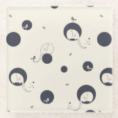 Shy Elephant Pattern Glazen Onderzetter (Voorkant)