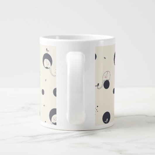 Shy Elephant Pattern Grote Koffiekop (Achterkant)