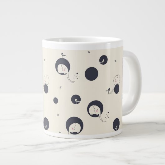 Shy Elephant Pattern Grote Koffiekop (Voorkant rechts)
