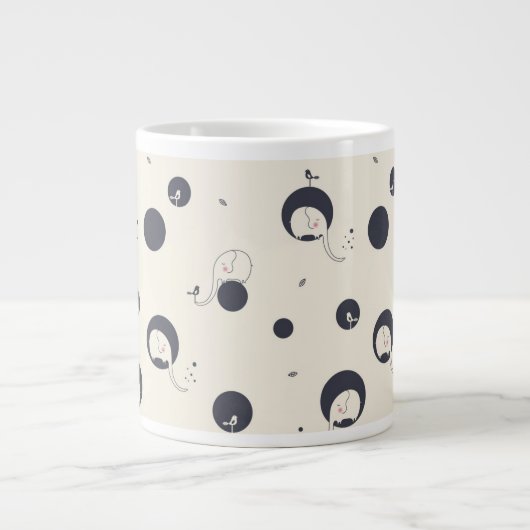 Shy Elephant Pattern Grote Koffiekop (Voorkant)