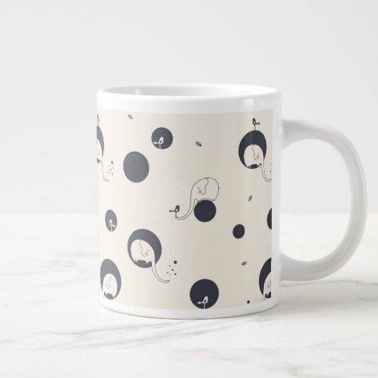 Shy Elephant Pattern Grote Koffiekop (Rechts)