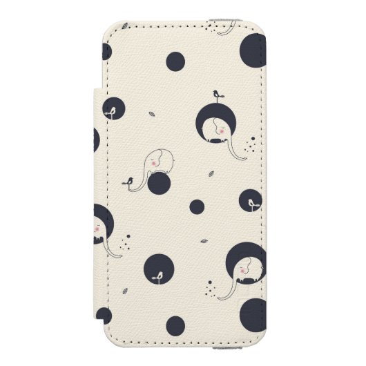 Shy Elephant Pattern Incipio iPhone Portemonnee Hoesje (Voorkant Agenda)