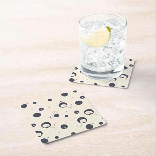 Shy Elephant Pattern Kartonnen Onderzetters (Insitu)