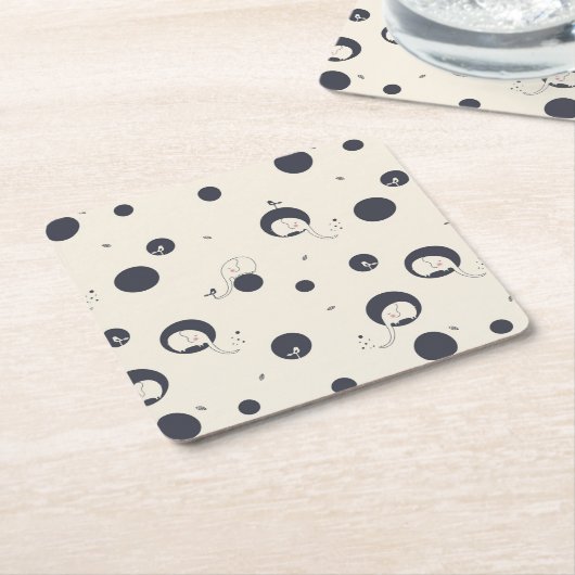 Shy Elephant Pattern Kartonnen Onderzetters (Schuin)