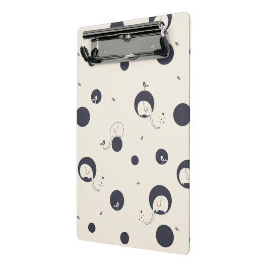 Shy Elephant Pattern Mini Klembord (Angled2)